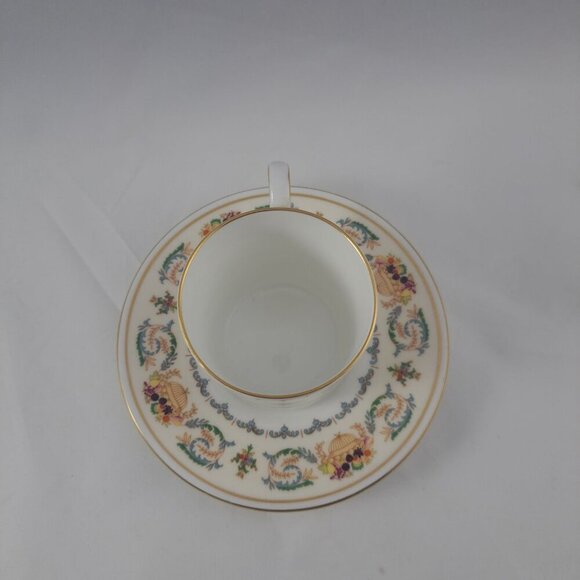 Aynsley Banquet Flat Demitasse Cup Saucer Set Fine Bone China England - Picture 5 of 16